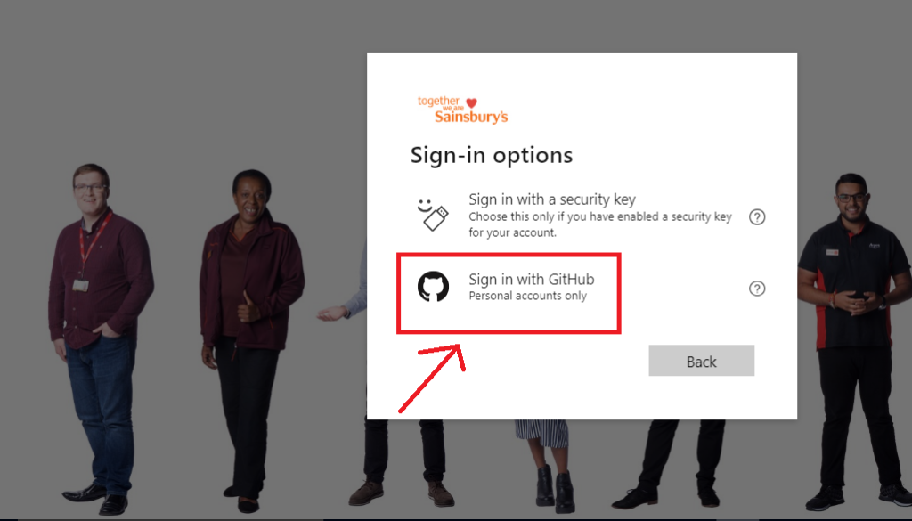 MySainsburys Sign In With A GitHub