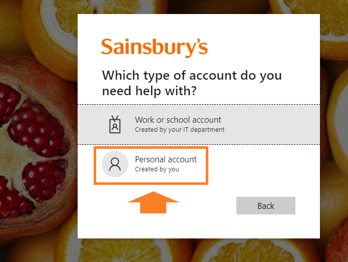 Reset Credentials for OurSainsburys Login Account