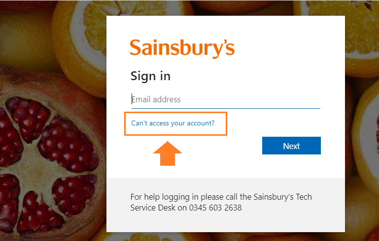 Reset Credentials for OurSainsburys Login Account